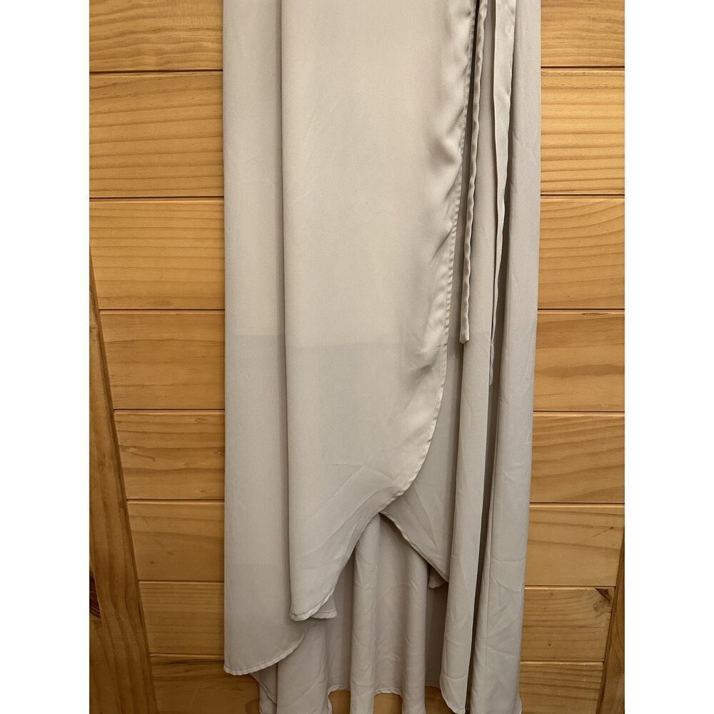 SHOW ME YOUR MUMU Dress Womens Large Mariah Wrap Dress Beige Hi-low - Picture 7 of 12